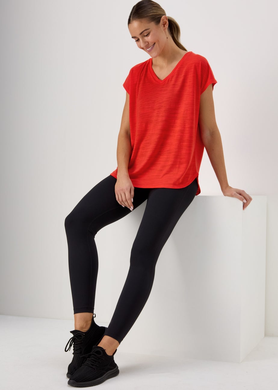 Souluxe Orange V-Neck T-Shirt