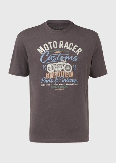 Grey Racer Print T-Shirt