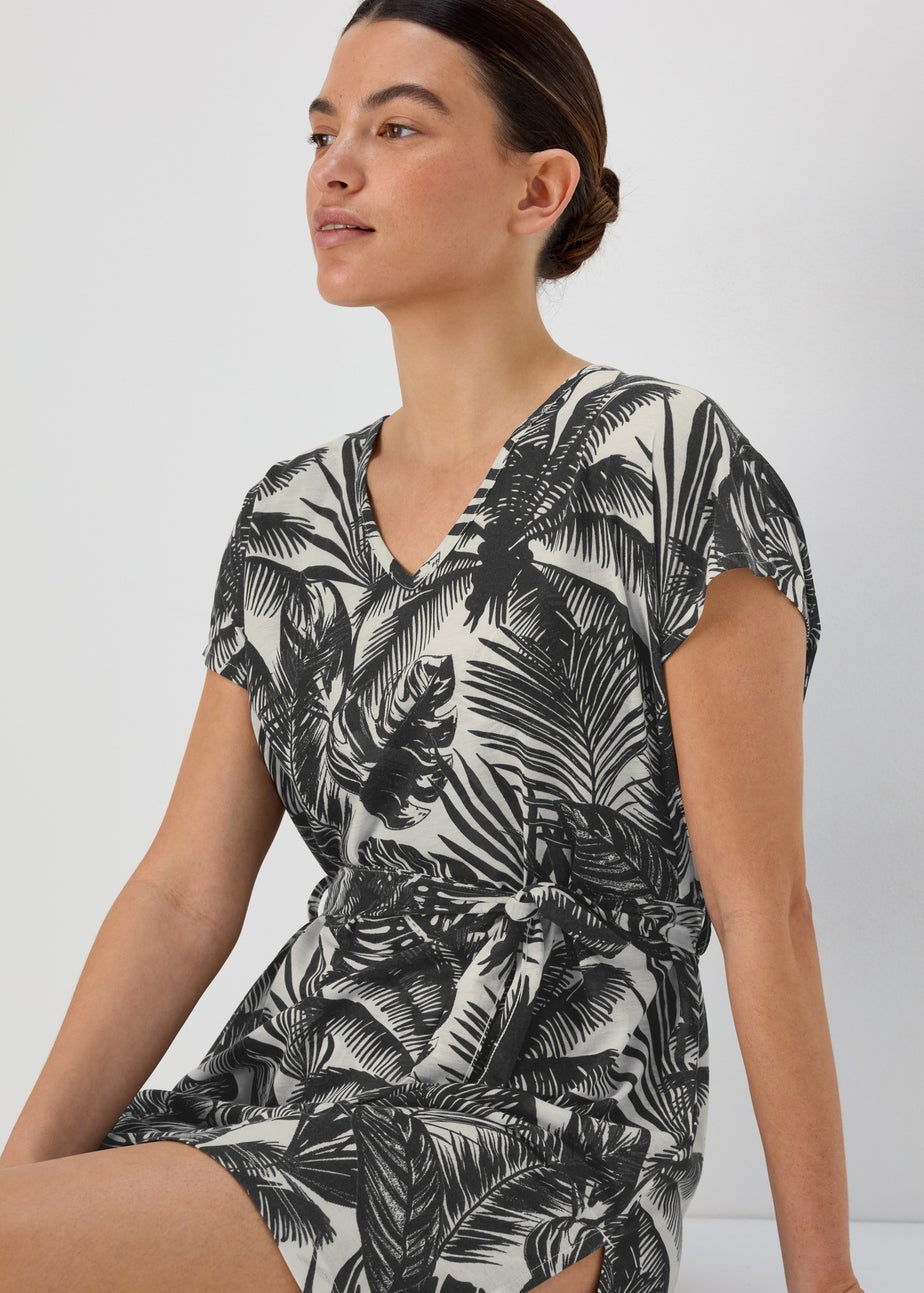 Black Palm Tree Kaftkan