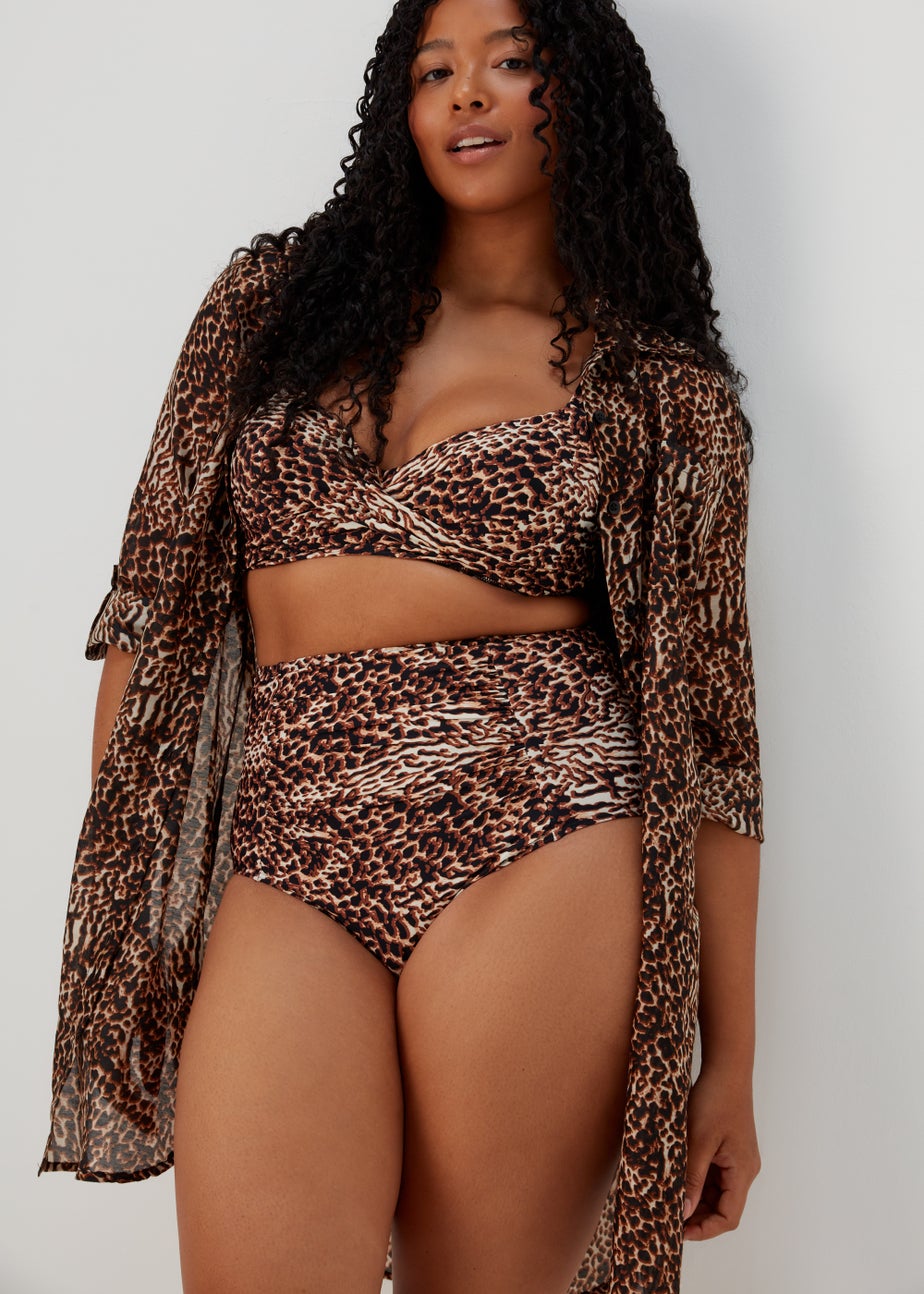 Black Animal Print Beach Shirt