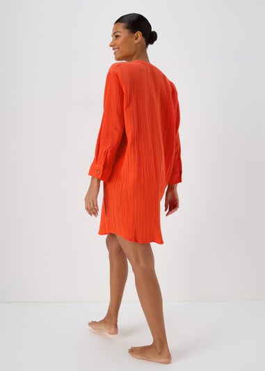 Orange Double Cloth Shirt