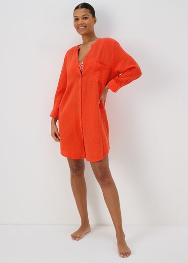 Orange Double Cloth Shirt