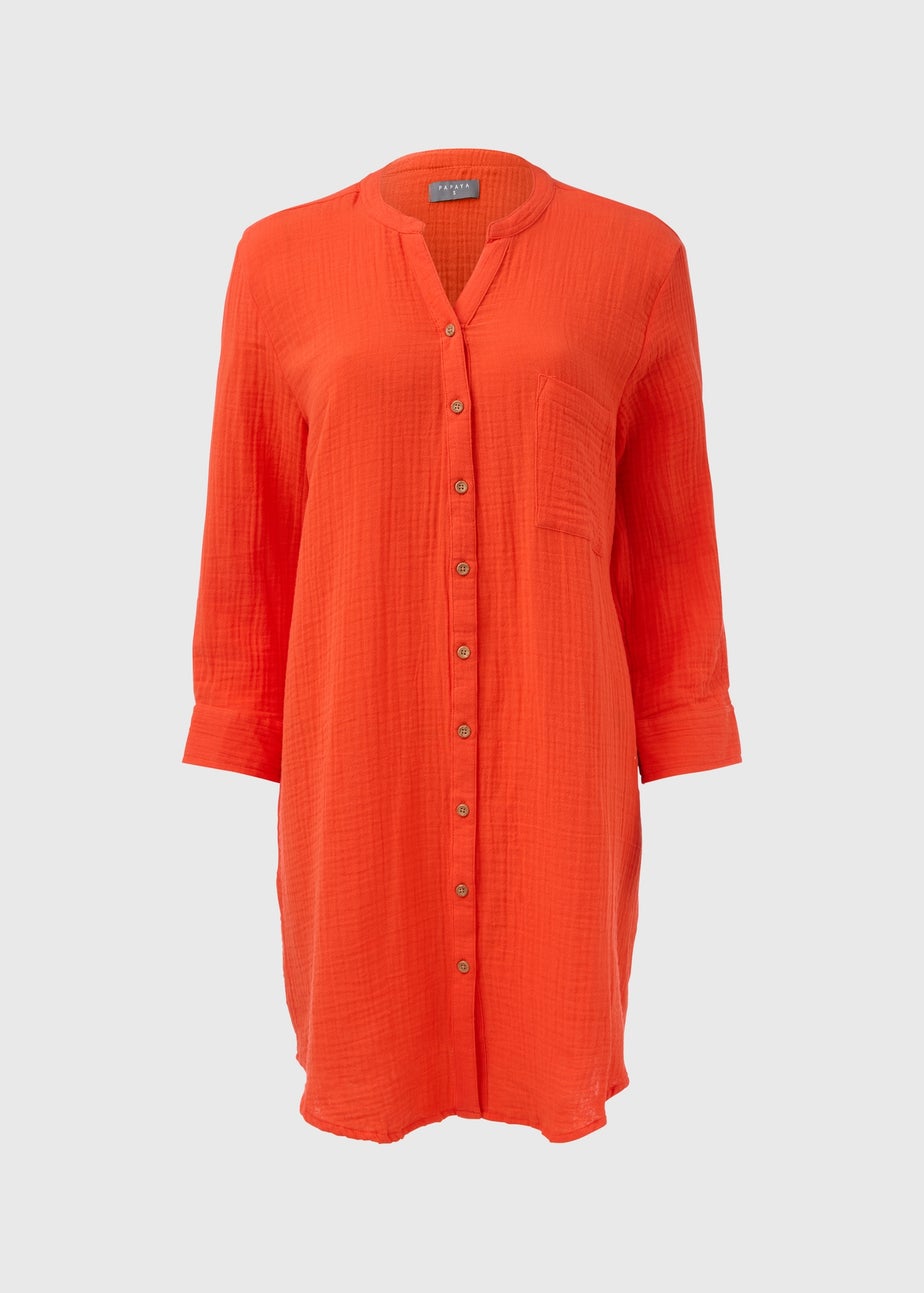 Orange Double Cloth Shirt