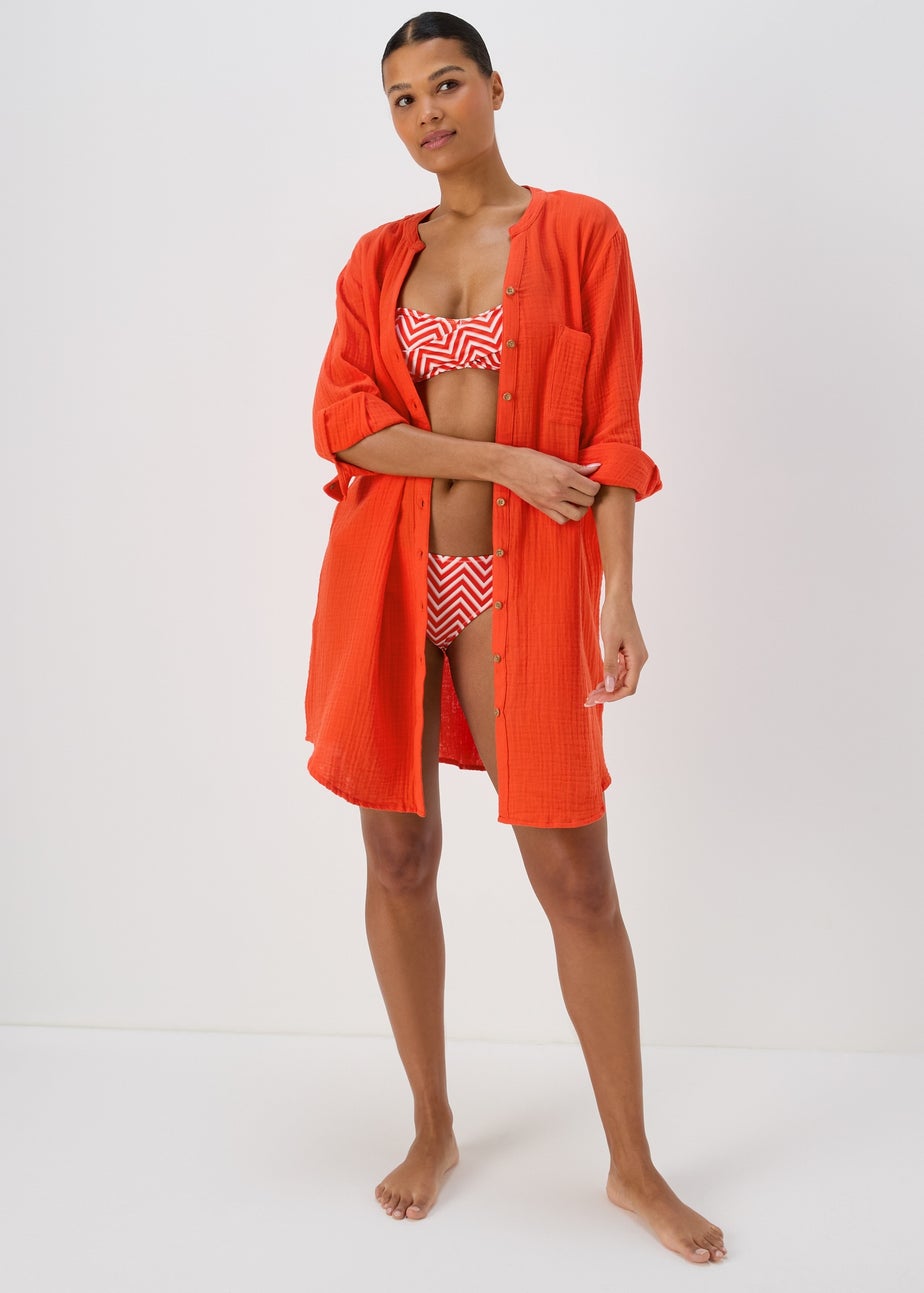 Orange Double Cloth Shirt