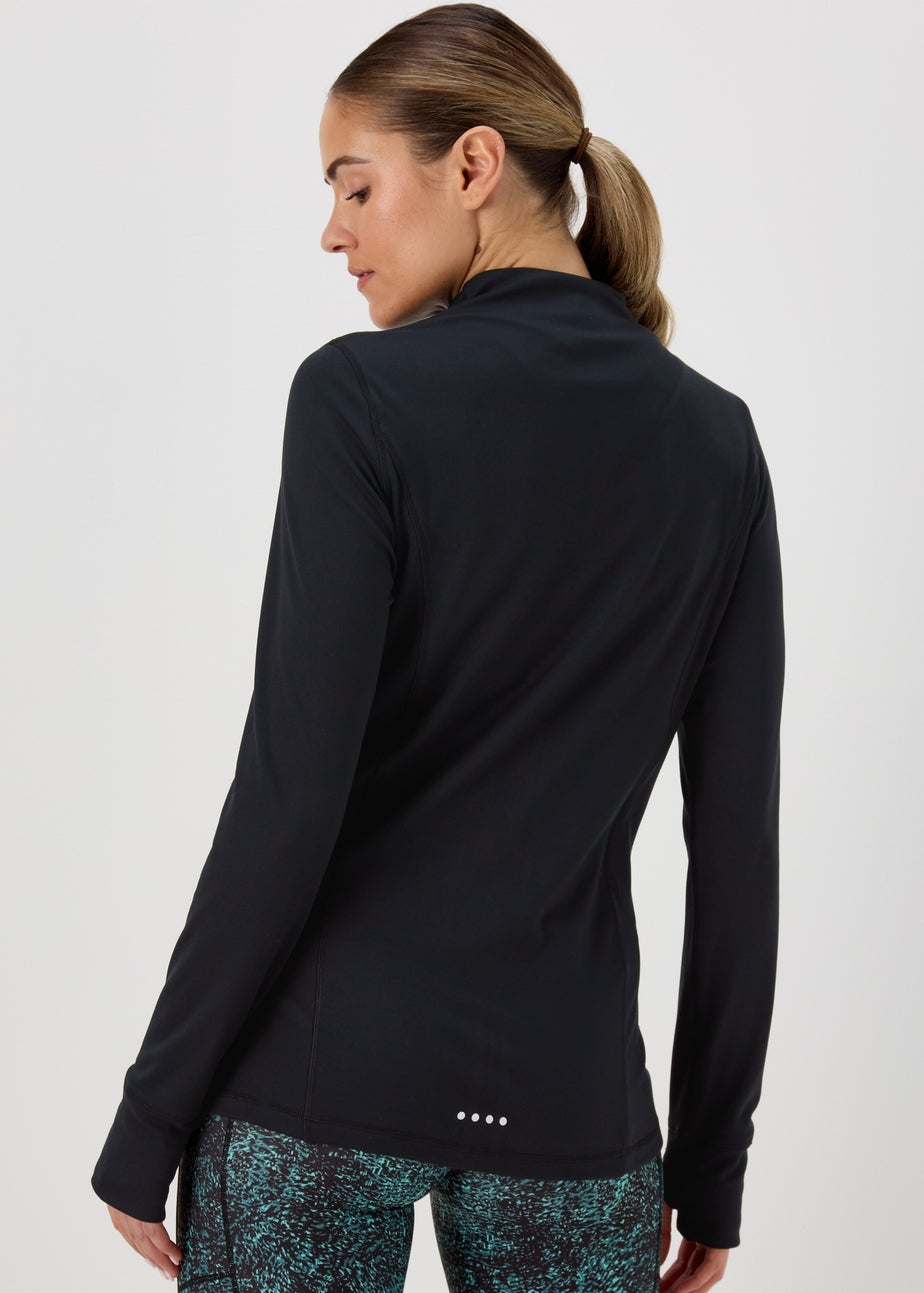 Souluxe Black Seam Detail Zip Up Sports Jacket