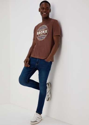 Brown Beer Print T-Shirt