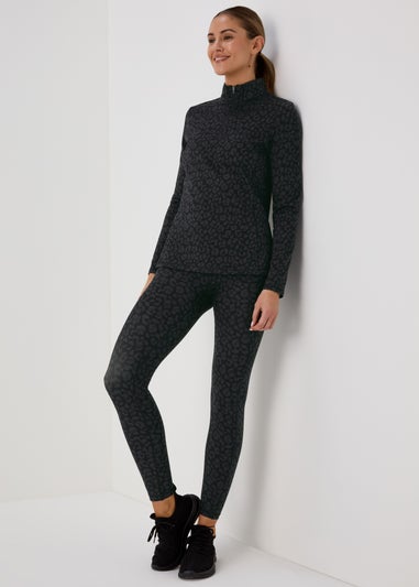 Souluxe Charcoal Leopard Print Leggings