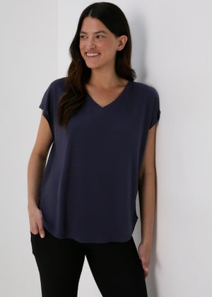 Souluxe Navy V-Neck Shirt