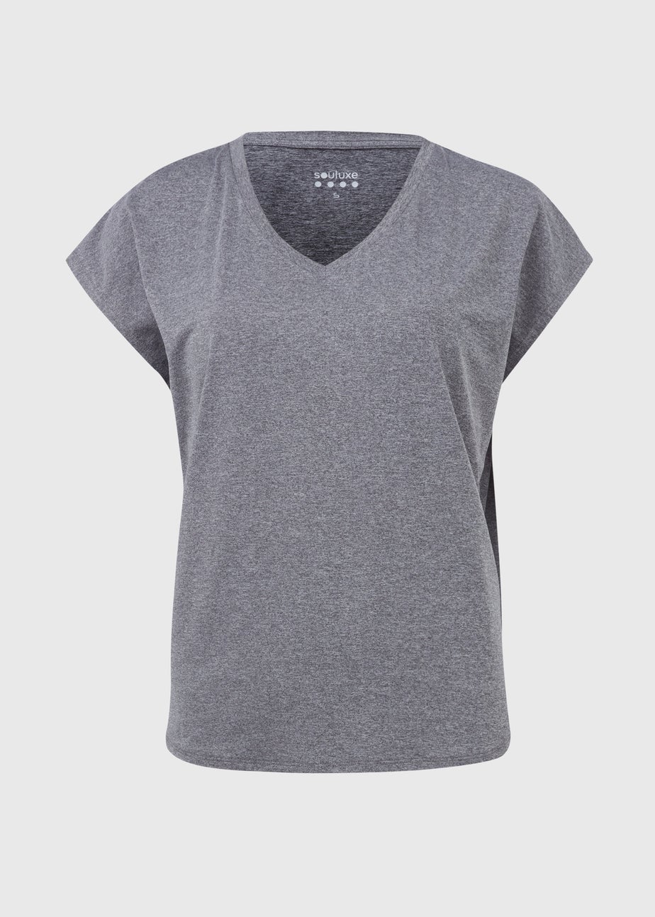 Souluxe Charcoal V Neck T-Shirt