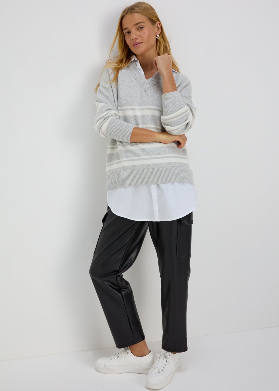 Grey Stripe 2 In 1 Shirt