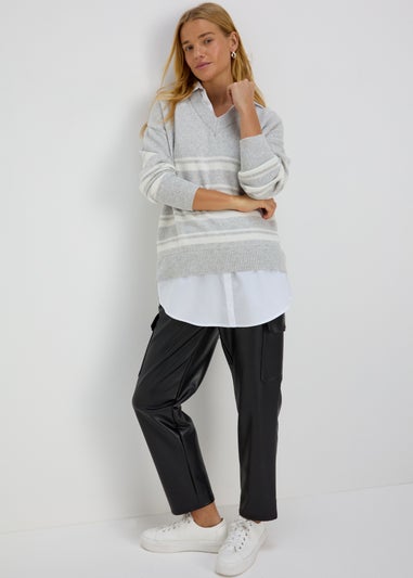 Grey Stripe 2 In 1 Shirt