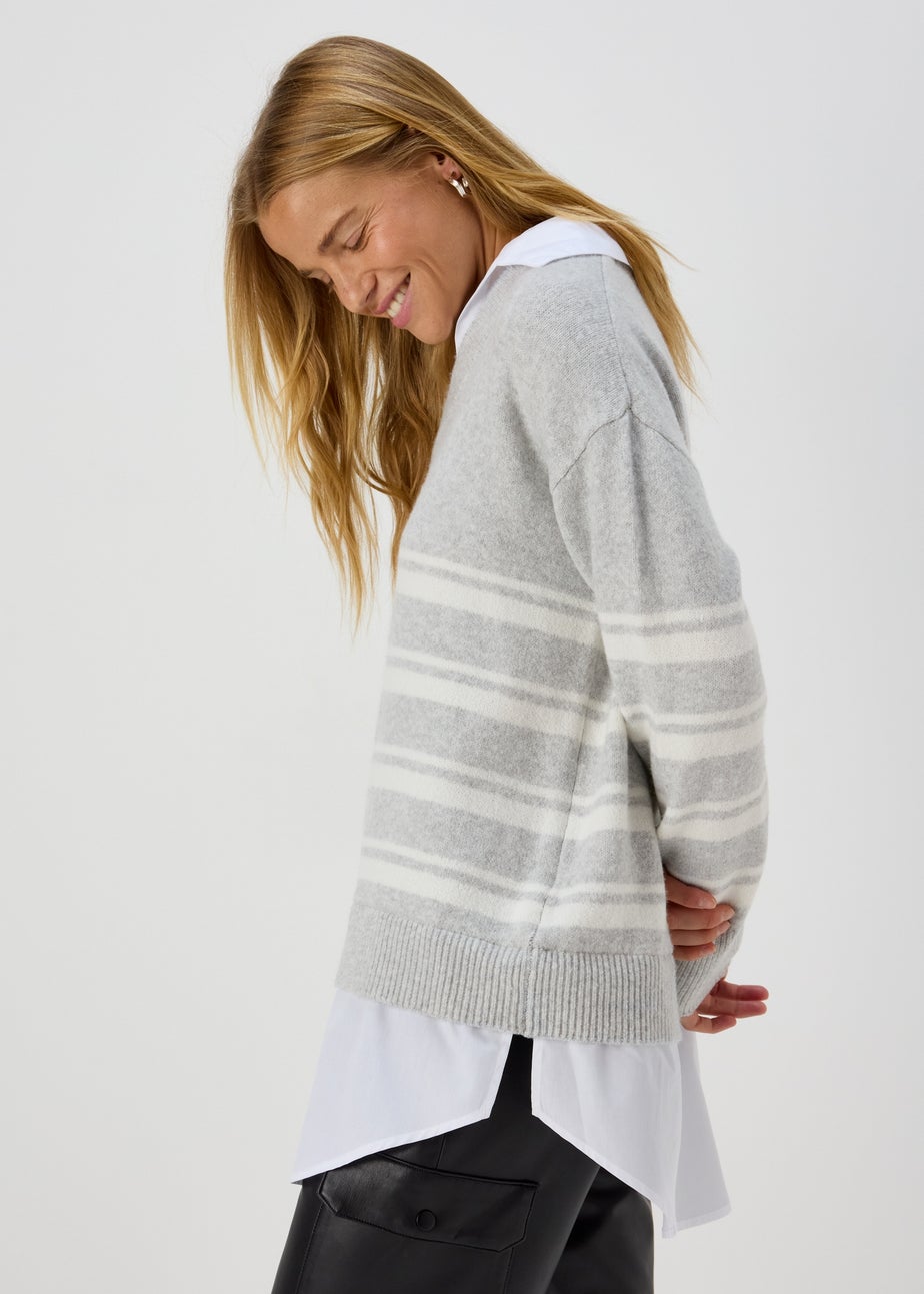 Grey Stripe 2 In 1 Shirt