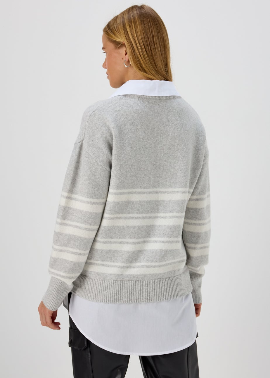 Grey Stripe 2 In 1 Shirt