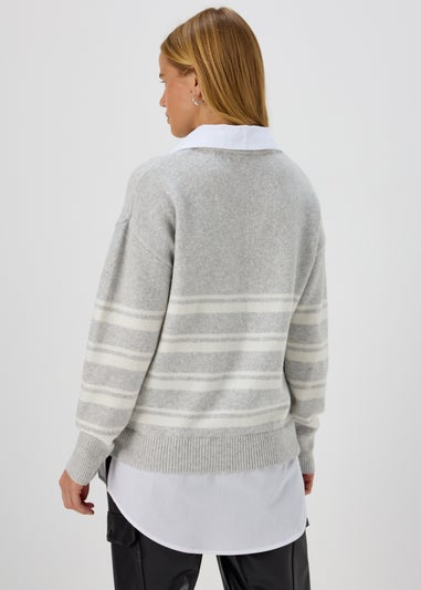 Grey Stripe 2 In 1 Shirt