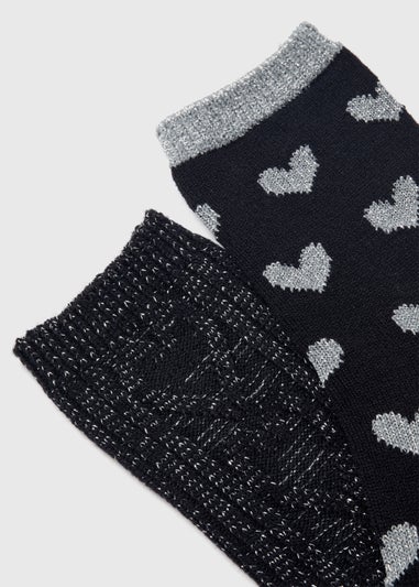 2 Pack Silver Glitter Thermal Socks