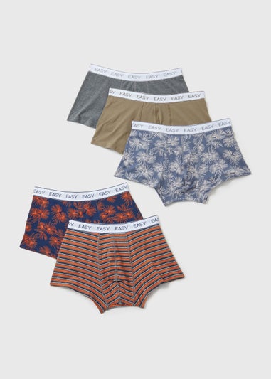 5 Pack Khaki Dandelion Print Hipsters