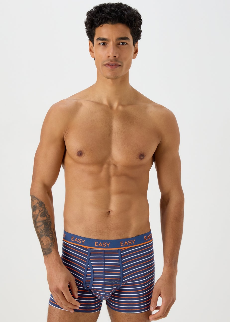 5 Pack Orange & Blue Stripe Keyhole Briefs