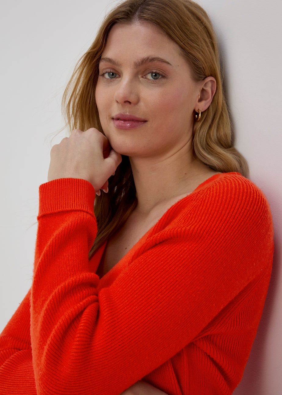 Red Button Crewneck Cardigan