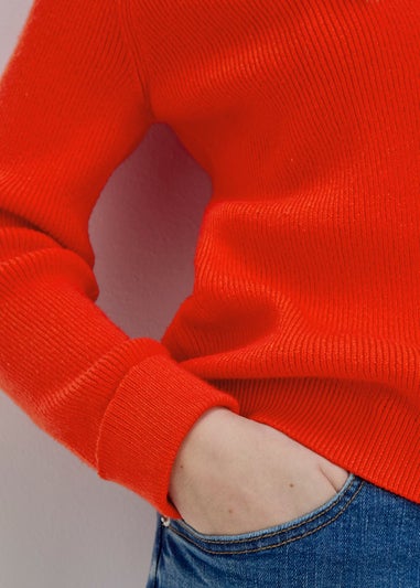 Red Button Crewneck Cardigan