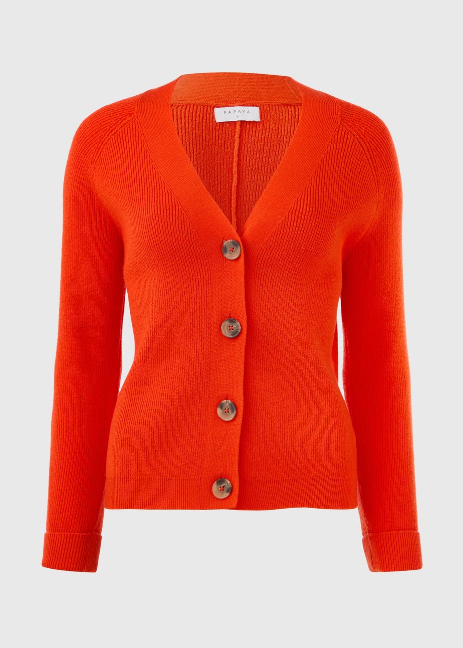 Red Button Crewneck Cardigan