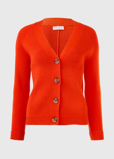 Red Button Crewneck Cardigan