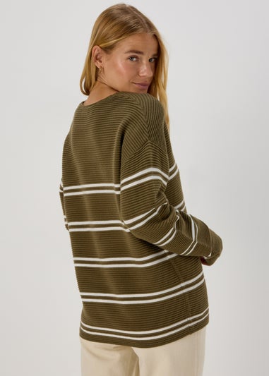 Khaki Rib Ottoman Stripe Jumper