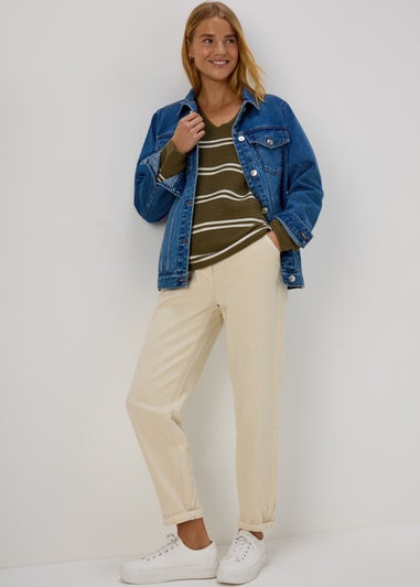 Khaki Rib Ottoman Stripe Jumper