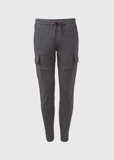 Charcoal Knitted Cargo Joggers