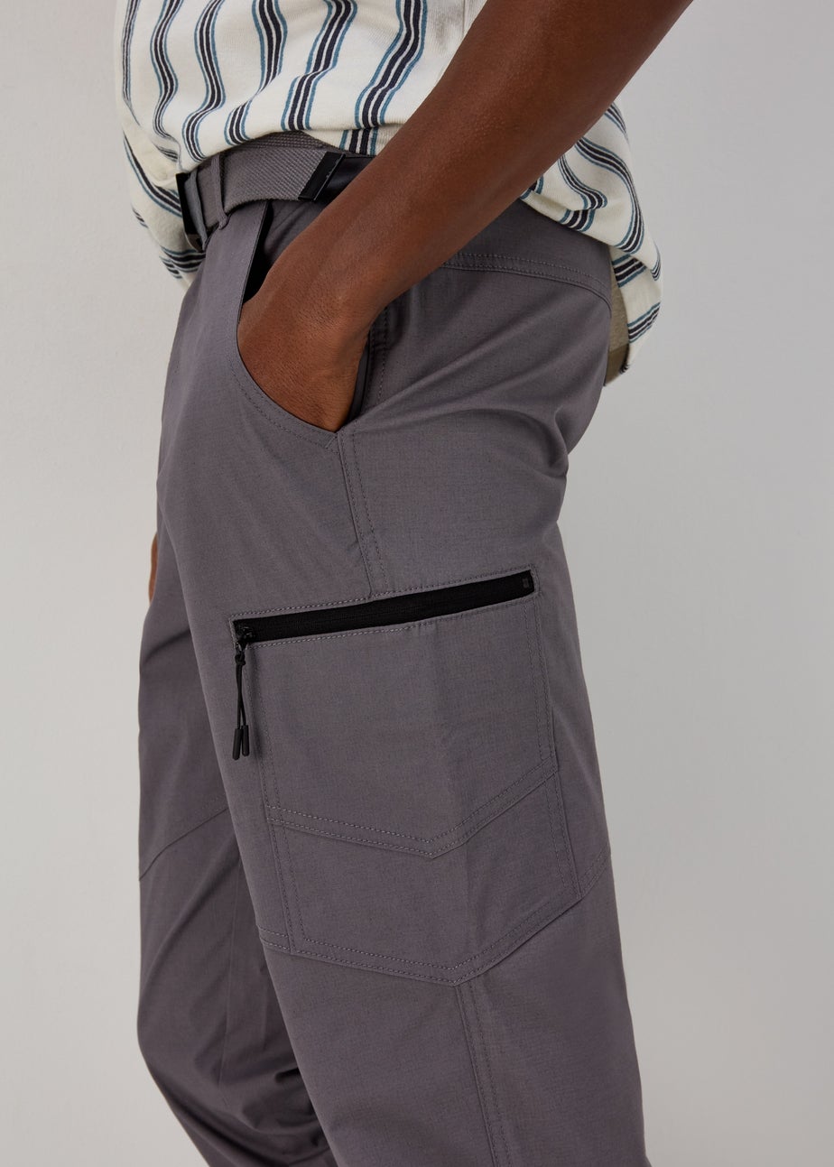 Grey Belted Trekking Trousers