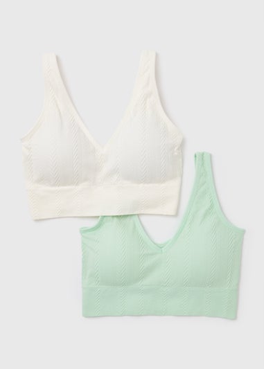 2 Pack Mint & Cream Padded Bra Crop Top