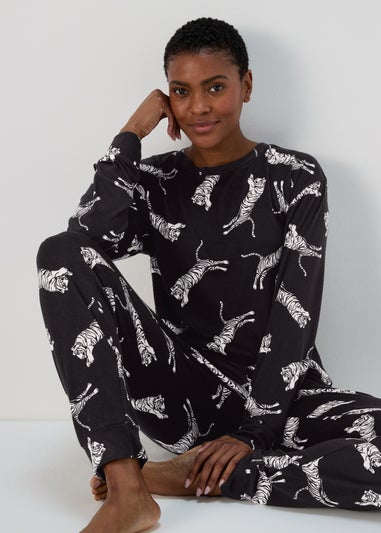 Navy Tiger Print Lounge Set