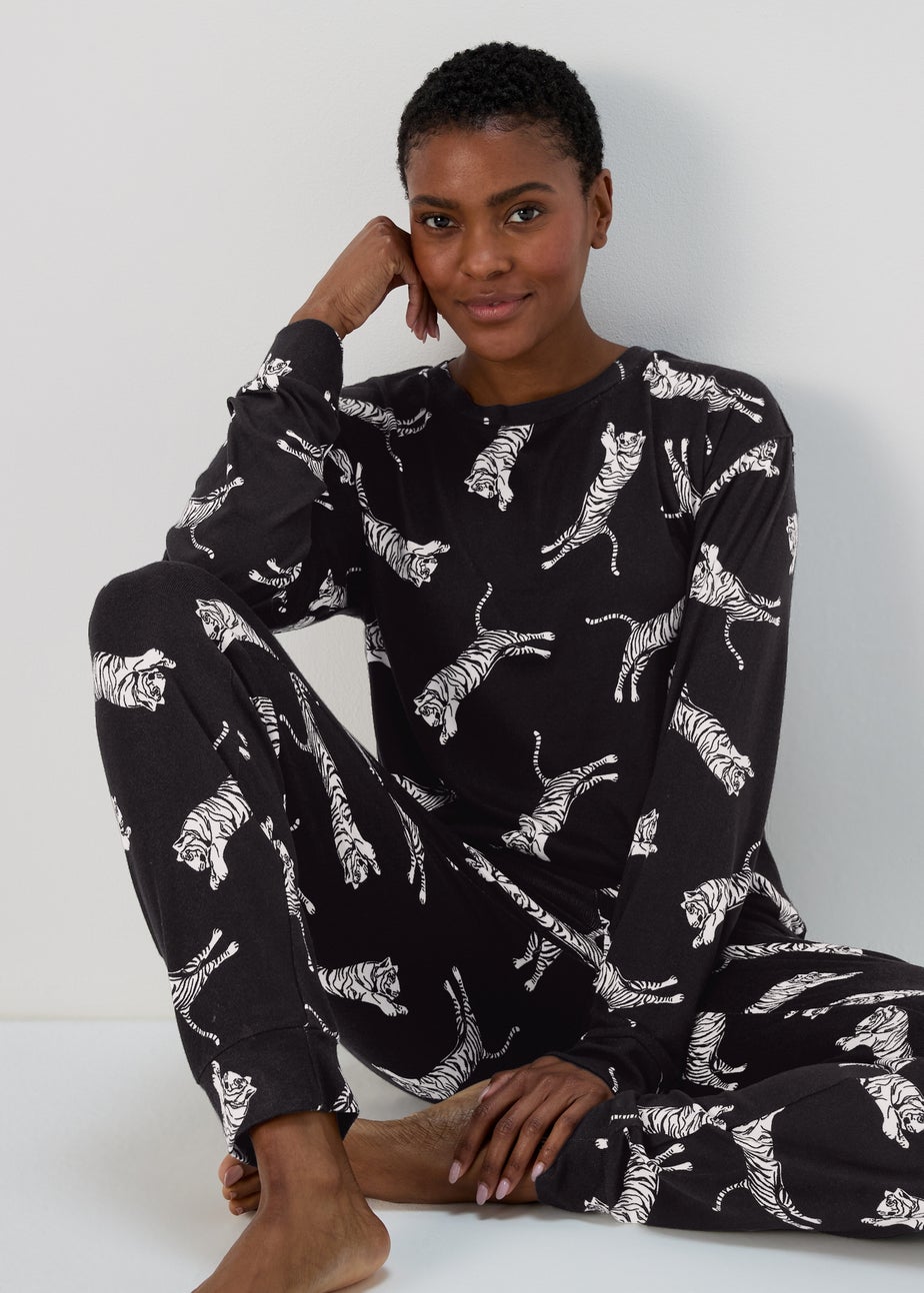 Navy Tiger Print Lounge Set