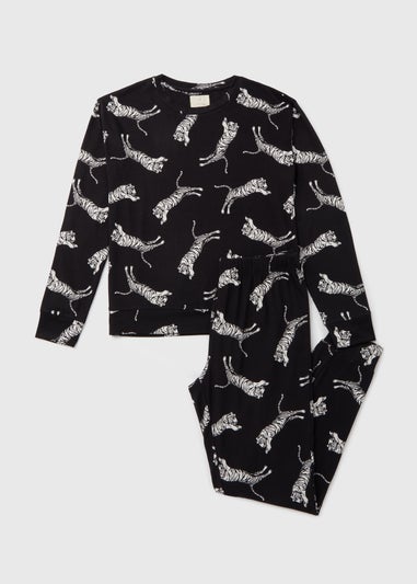Navy Tiger Print Lounge Set