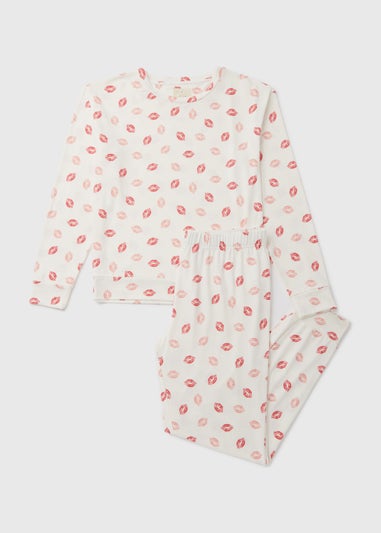 Cream Lips Pyjama Set