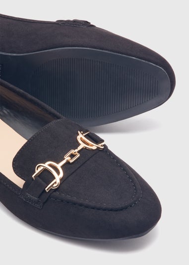 Black Metal Bar Loafers