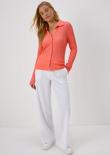 White Wide Leg Trousers