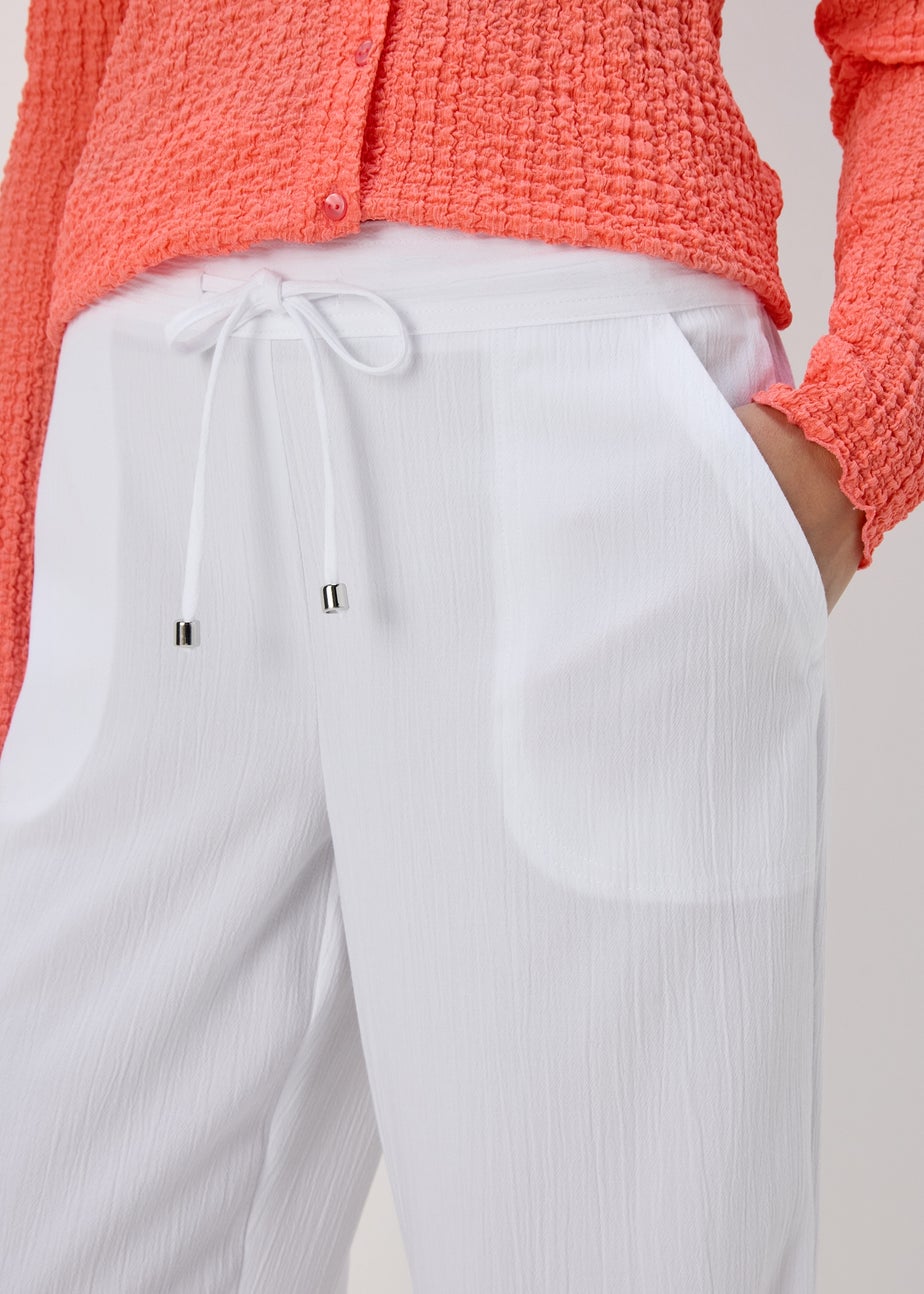 White Wide Leg Trousers