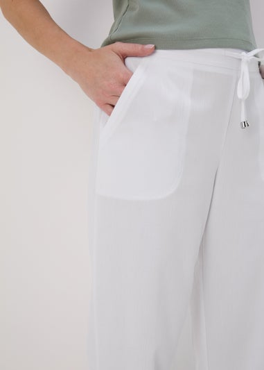 White Crop Trousers