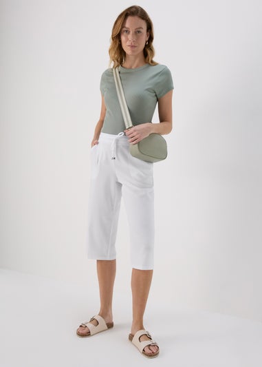 White Crop Trousers