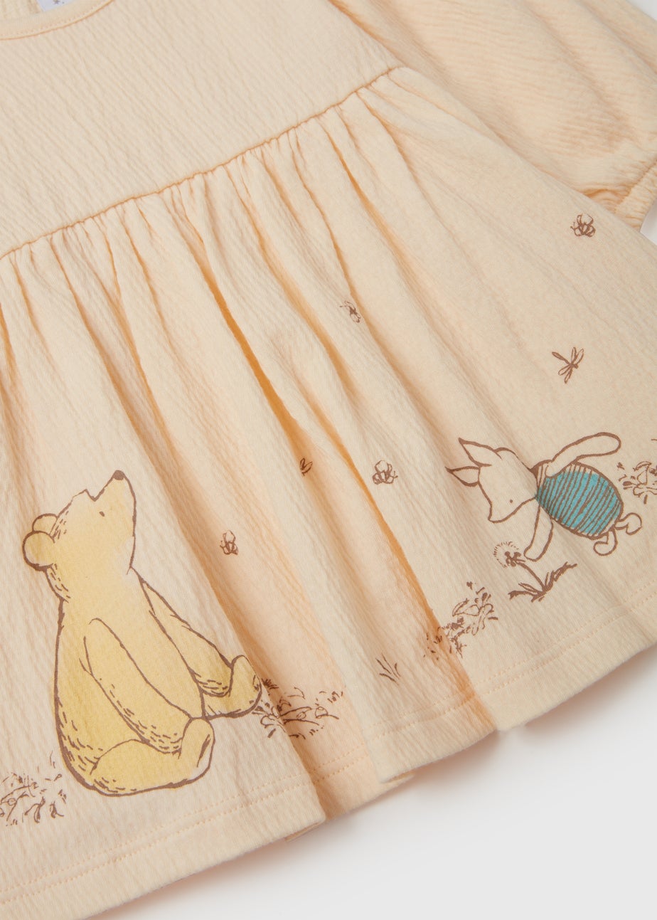 Winnie The Pooh Baby Cream Dress And Headband (Newborn-23mths)