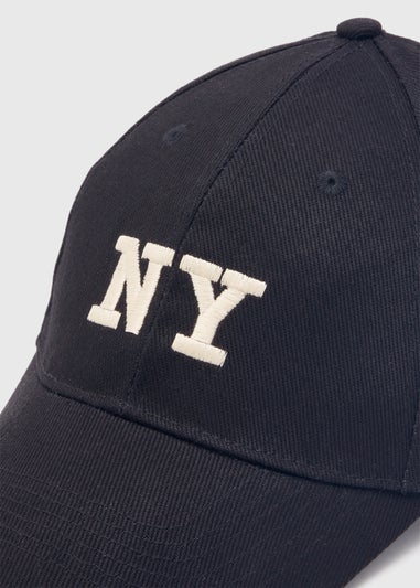 Black New York Slogan Cap