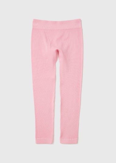 Girls Pink Seamless Leggings (7-15yrs)