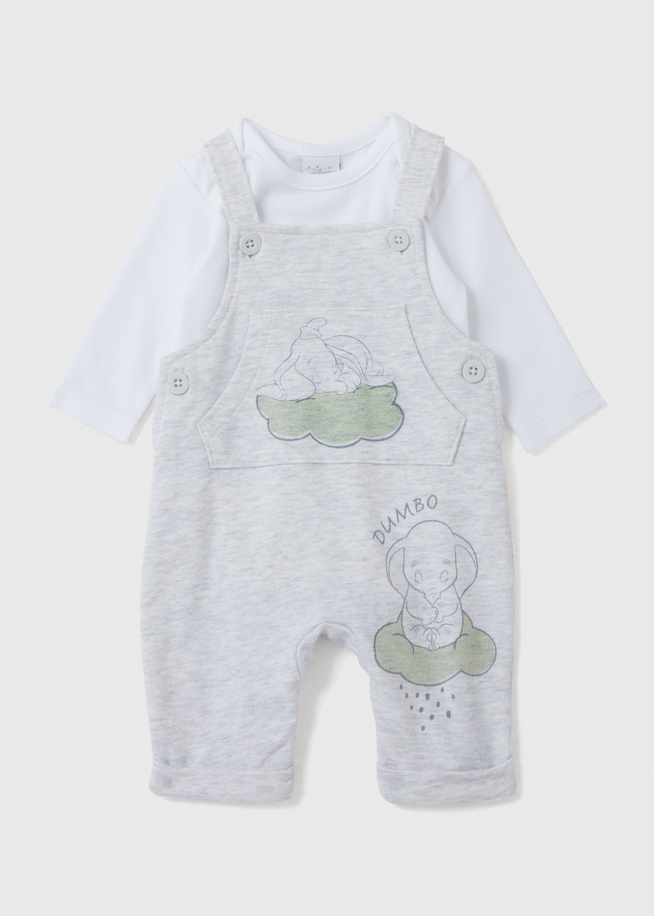 Baby Dumbo Grey Dungarees (Newborn-23mth)