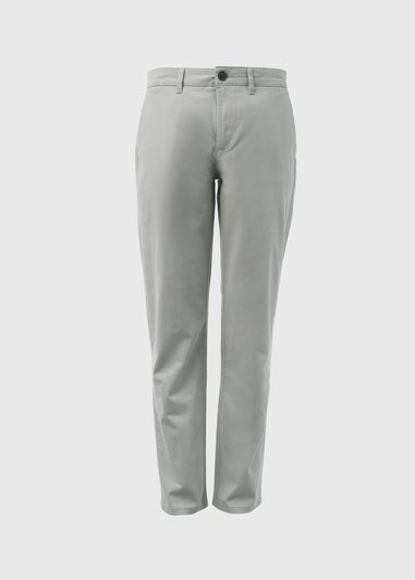 Grey Straight Fit Stretch Chinos