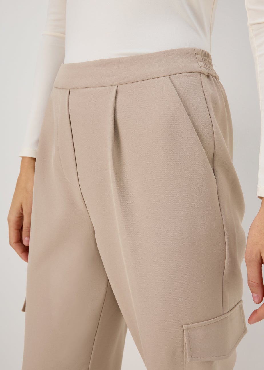 Et Vous Camel Tapered Cargo Pants