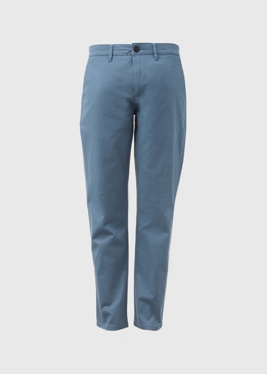 Blue Straight Fit Stretch Chinos