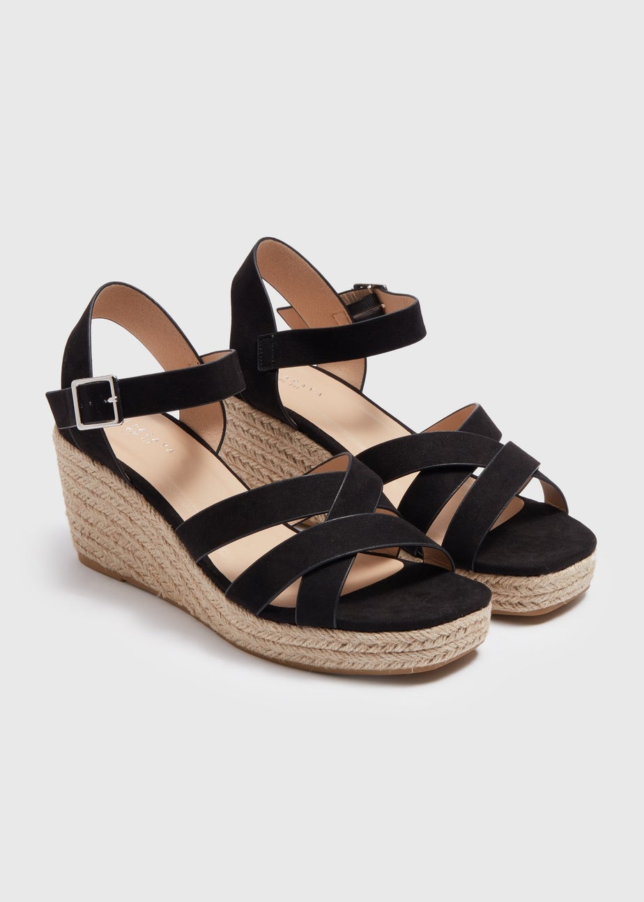 Black Wide Fit Espadrille Heels