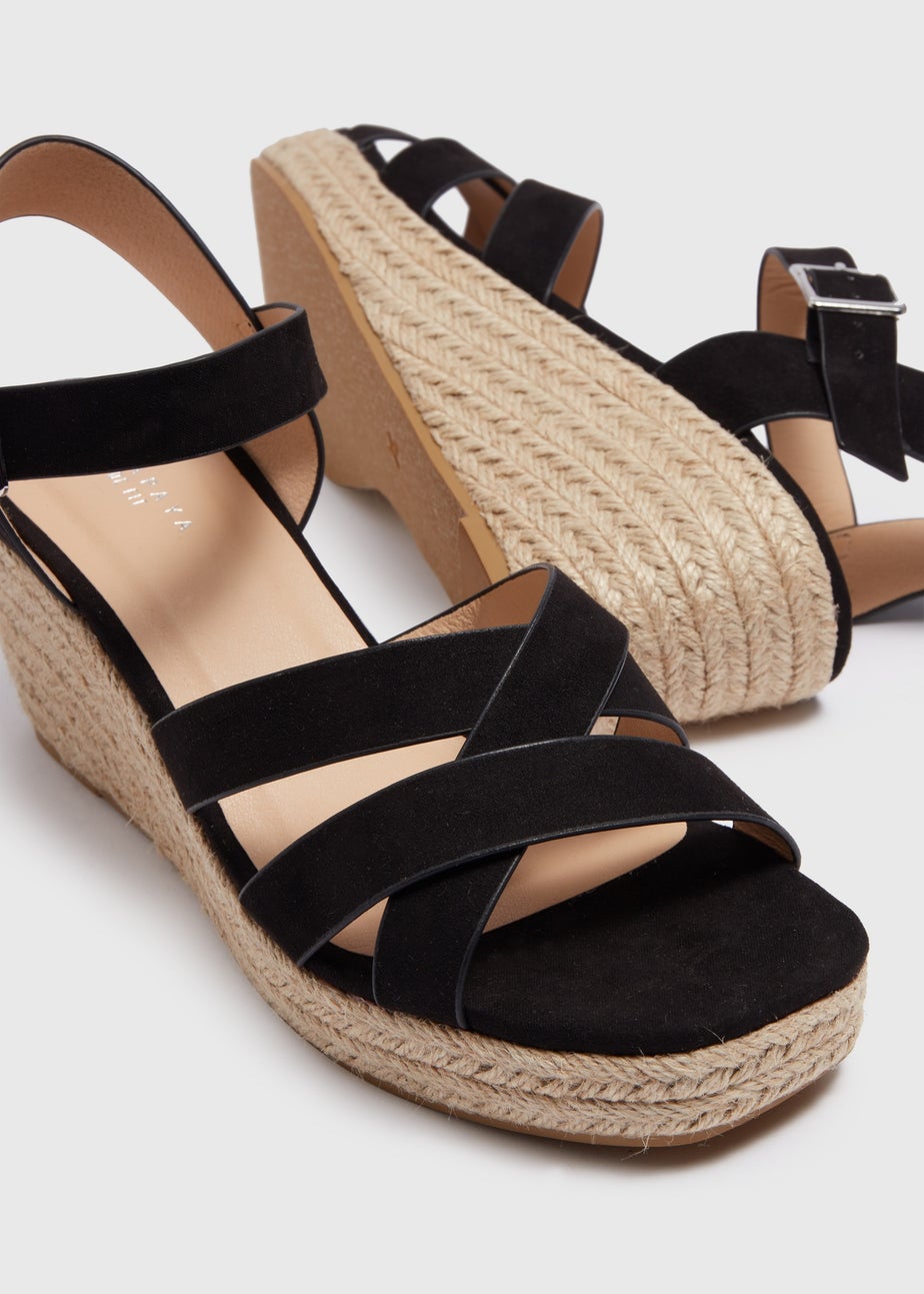 Black Wide Fit Espadrille Heels