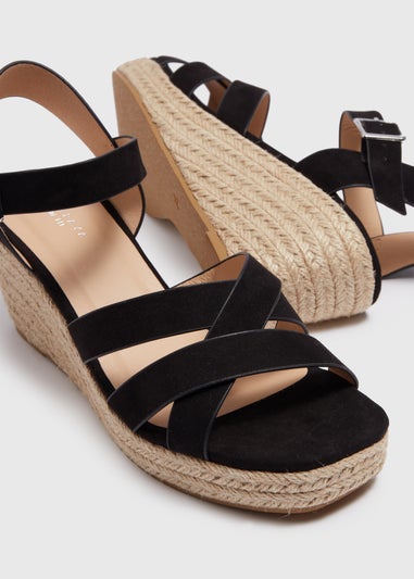 Black Wide Fit Espadrille Heels