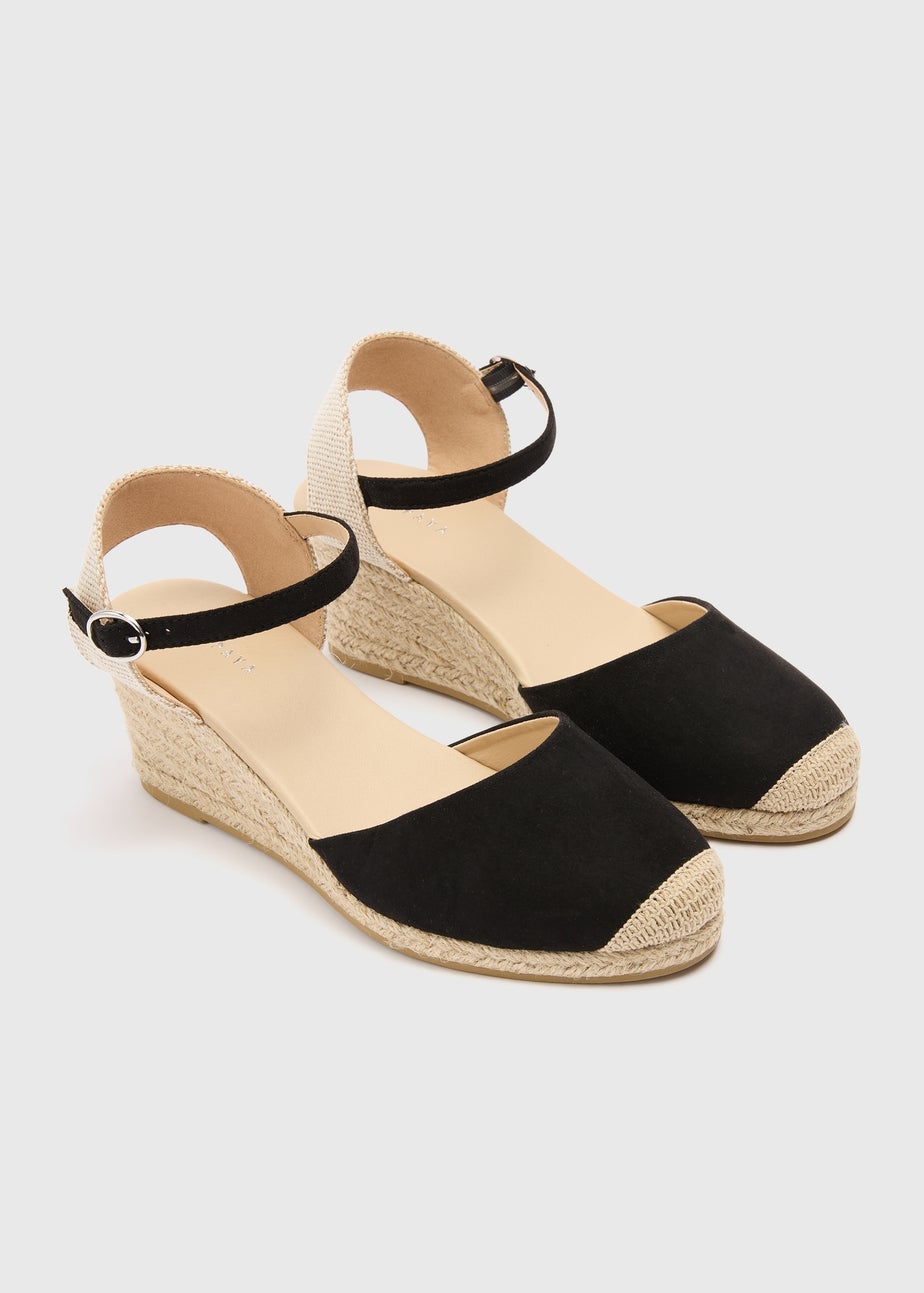Black Closed Toe Espadrille Sandals